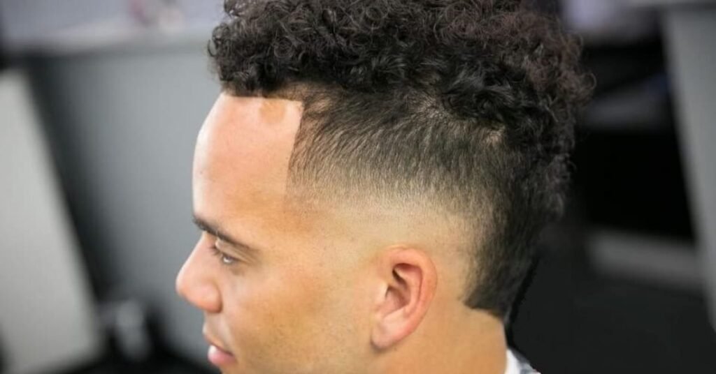 curly temp fade