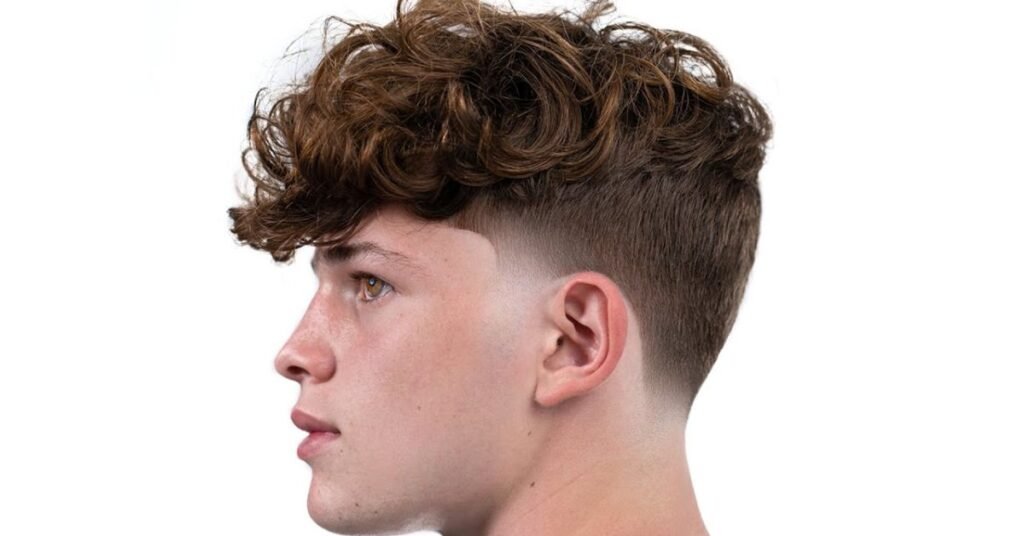 curly temp fade