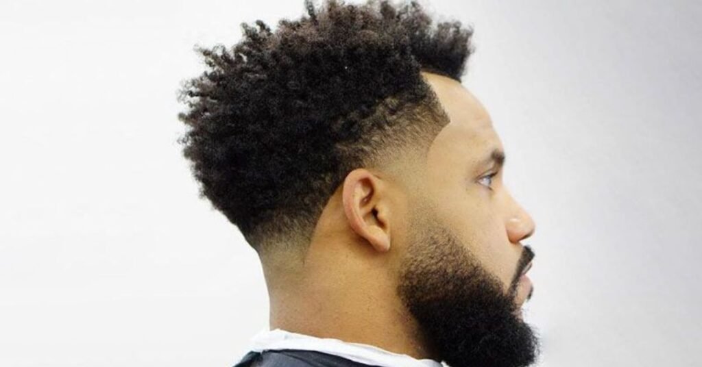 curly temp fade