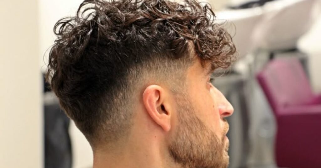 curly temp fade
