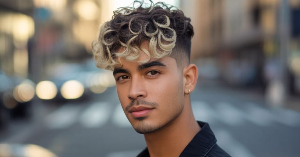 Burst Fade Mullet Curly Hair