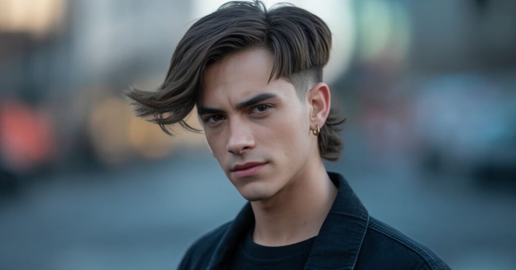 Middle Parting Mullet