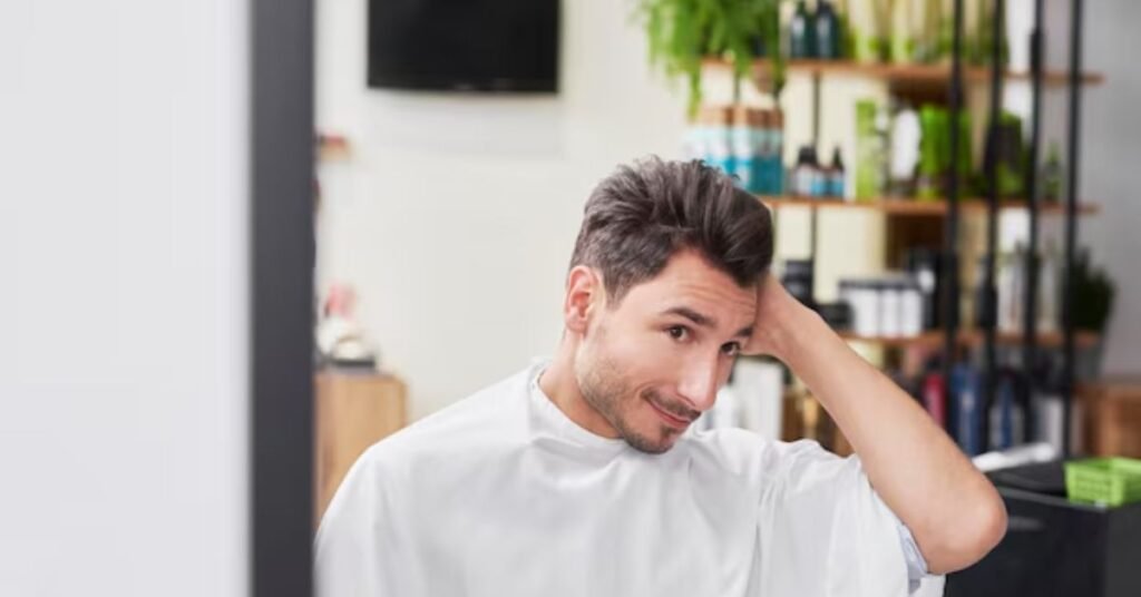 Straight Hair Burst Fade Mullet
