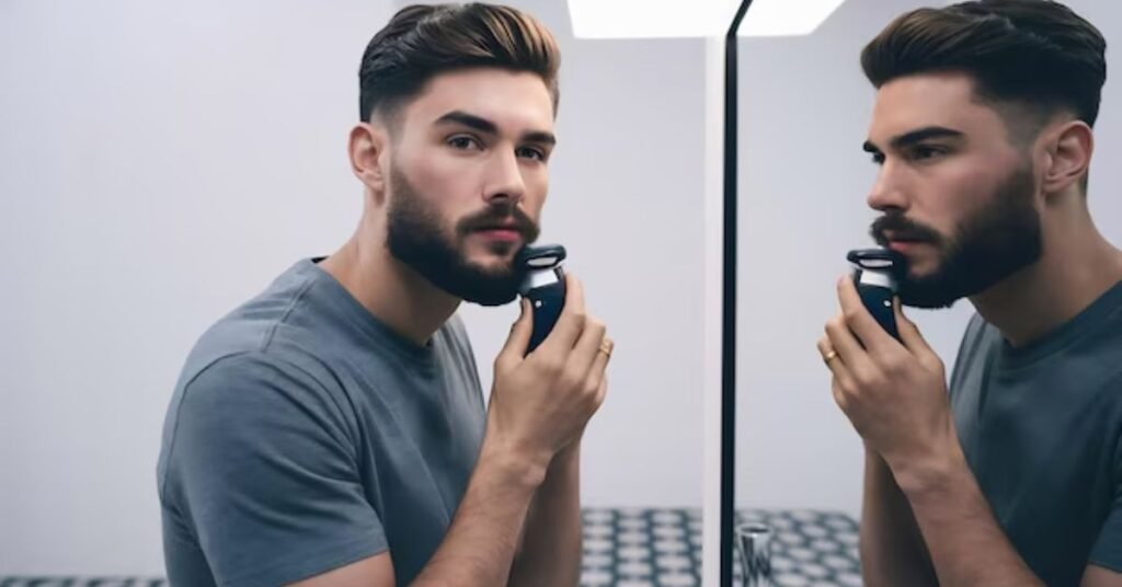 Straight Hair Burst Fade Mullet