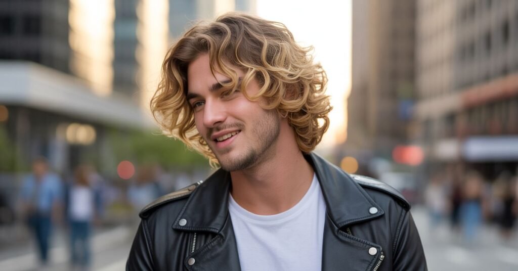 wavy hair mullet