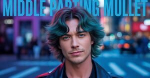Middle Parting Mullet