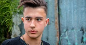 Straight Hair Burst Fade Mullet